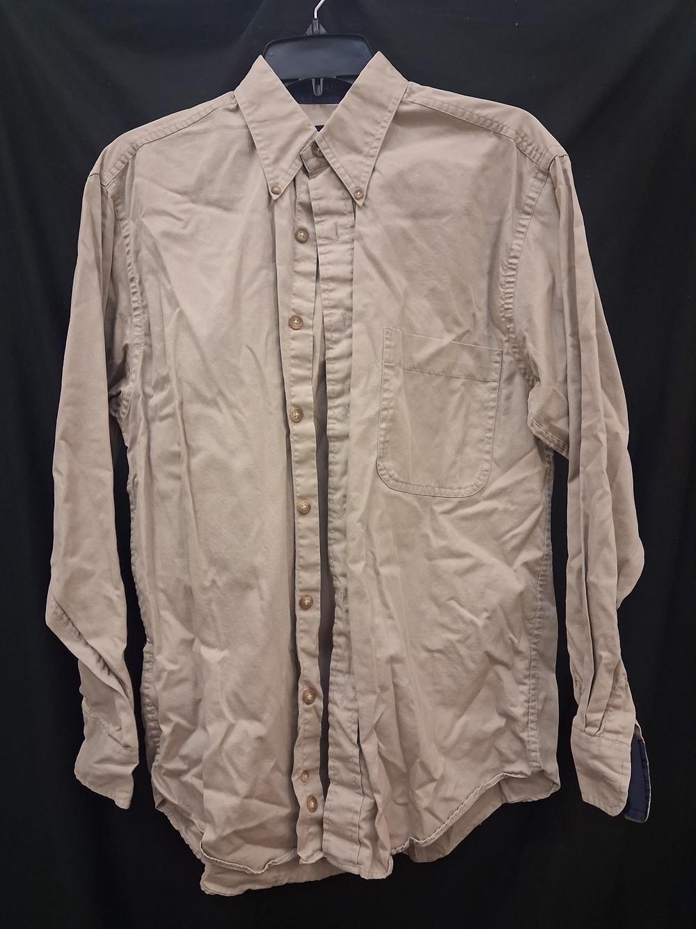 Van Heusen Men's Long-Sleeve Button-Down Shirt in Tan